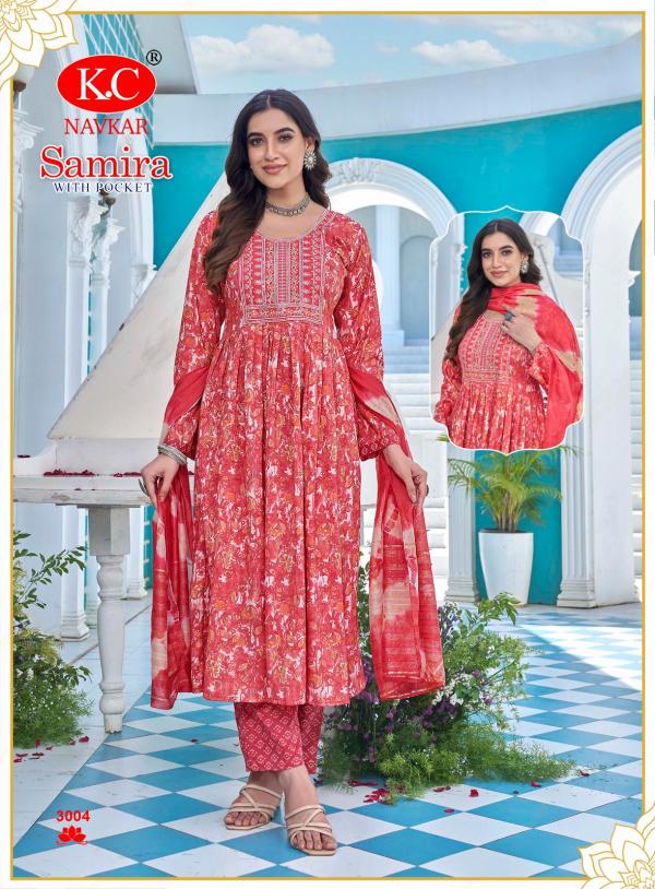 Kc Samira 3 Capsul Foil Printed Kurti Bottom With Dupatta